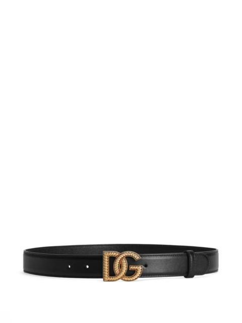 Dolce & Gabbana Dolce & Gabbana Women Leather Belt With Logo Plaque