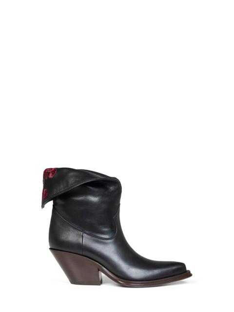 Chloé Chloé Women Black Semi-Shiny Calfskin Leather Azelan Ankle Boots