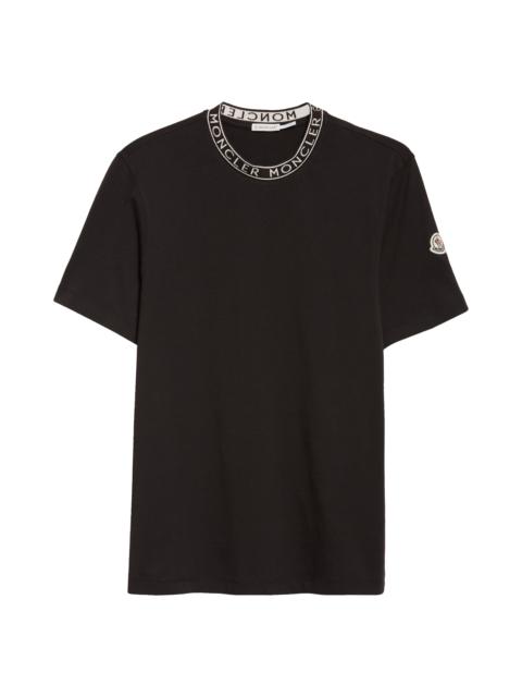 Moncler Moncler Logo Trim Cotton T-Shirt in Black at Nordstrom