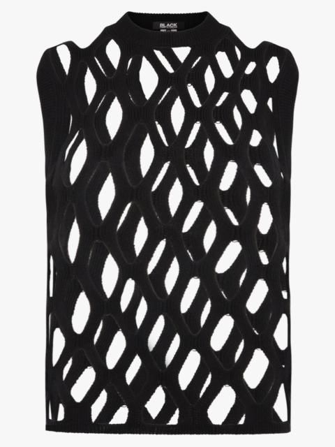 Comme Des Garçons MESH SLEEVELESS KNITTED TOP | BLACK