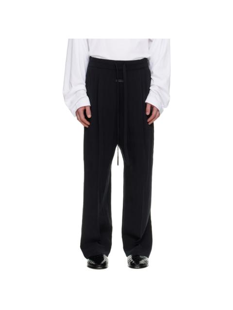 Fear of God Black Tencel Nylon Drawstring Straight Trousers