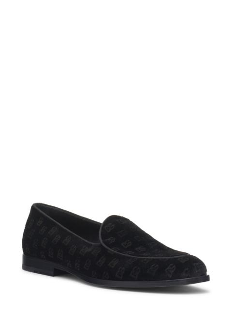 Dolce & Gabbana Dolce&Gabbana Logo Monogram Velvet Loafer in 80999-Nero at Nordstrom