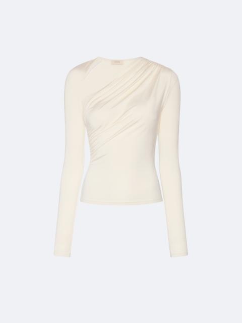 LAPOINTE Jersey Asymmetrical Ruched Top