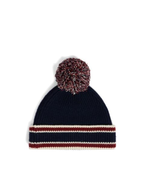 Fusalp Bonnet striped pompom beanie hat