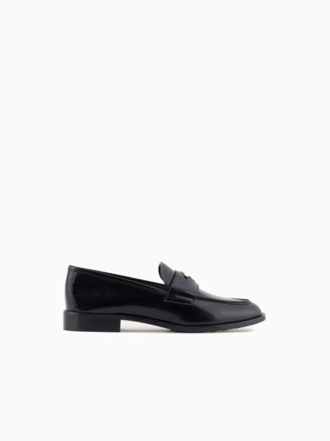 GIORGIO ARMANI Brushed leather loafers