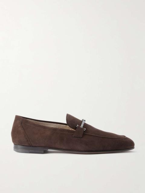 Horsebit-Embellished Suede Loafers