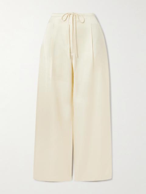 RÓHE Pleated Satin Wide-leg Pants