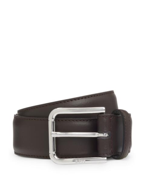 BOSS ITALIAN-LEATHER BELT WITH PIN BUCKLE