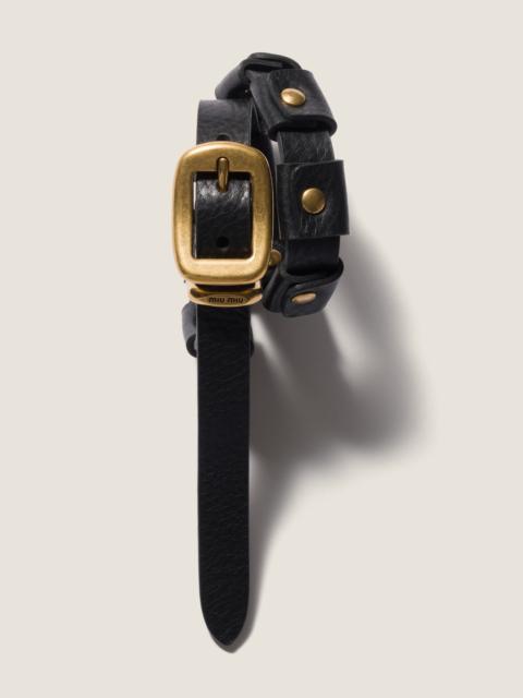 Miu Miu Leather bracelet with buckle