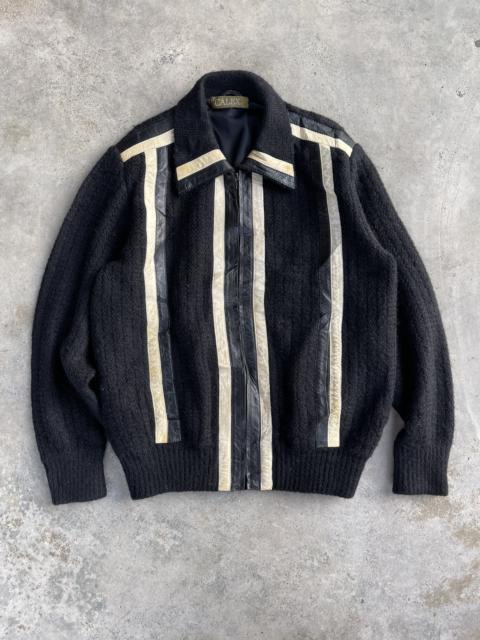 Other Designers Vintage - Vintage deal Calex Japan Black White wool and leather jacket