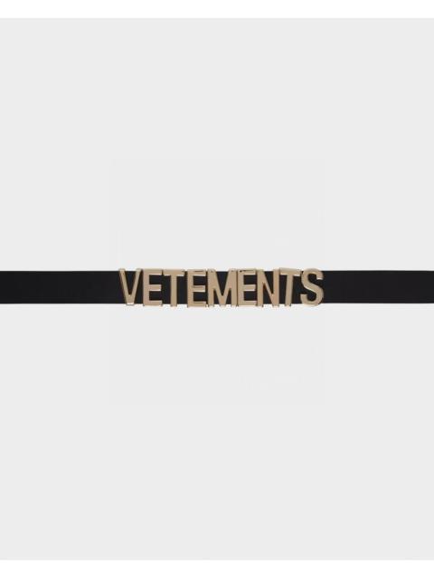 VETEMENTS Black Iconic Logo Belt