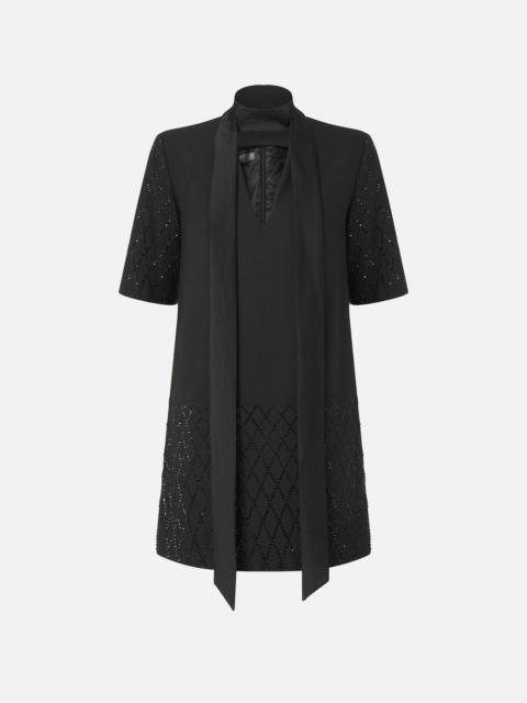 PINKO T-SHIRT-STYLE DRESS WITH RHINESTONES