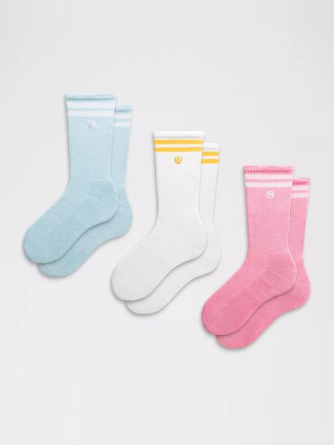 lululemon Unisex Daily Essential Crew Socks 3 Pack *Stripe