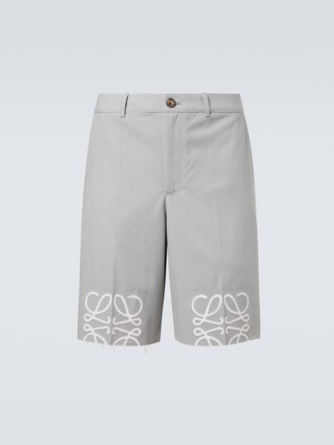 Loewe Anagram cotton twill shorts