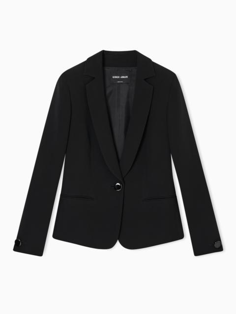 GIORGIO ARMANI SINGLE-BREASTED SILK-CADY JACKET