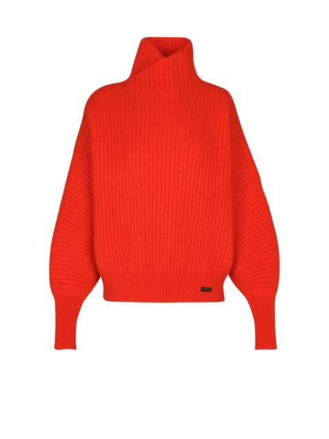 Balmain Mohair knit jumper with collar detail