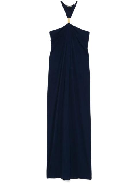 Tom Ford Women Metal Hardware Detail Halterneck Evening Dress