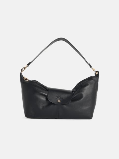 Longchamp 'LE PLIAGE XTRA BOW' BLACK LEATHER SHOULDER BAG