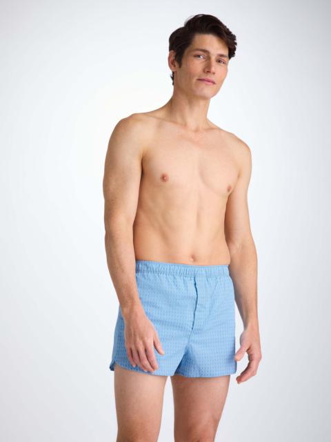 Derek Rose Men's Modern Fit Boxers Cotton Batiste Blue Jungle Leaf Print