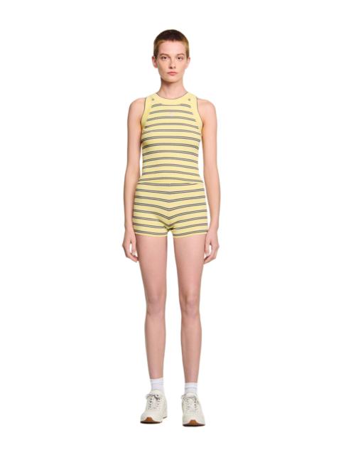 Sandro SANDRO Striped knit vest top in Light Yellow at Nordstrom