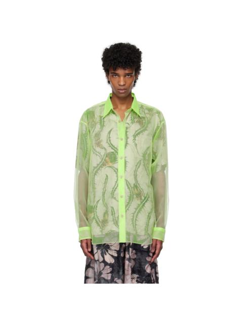 Dries Van Noten Green Organza Shirt