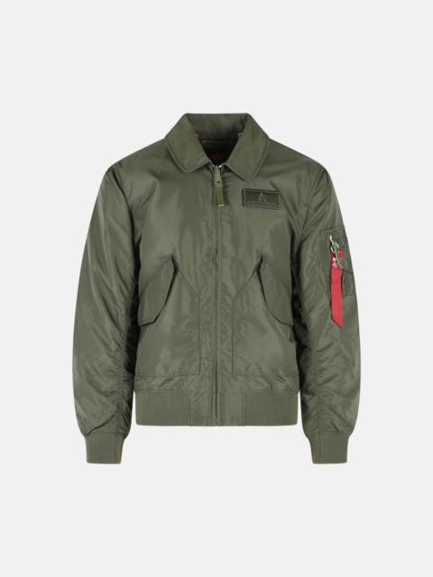 ALPHA INDUSTRIES 'CWU' GREEN NYLON JACKET