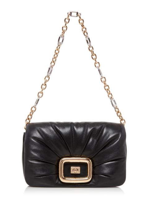 Roger Vivier Viv' Choc Me Gold-Tone Leather Bag black