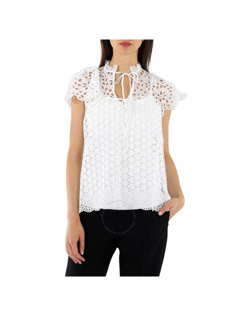 Other Designers Polo Ralph Lauren White Broderie Anglaise Blouse