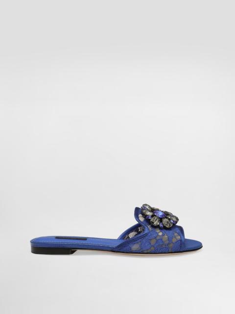 Dolce & Gabbana Slippers in lace with crystals