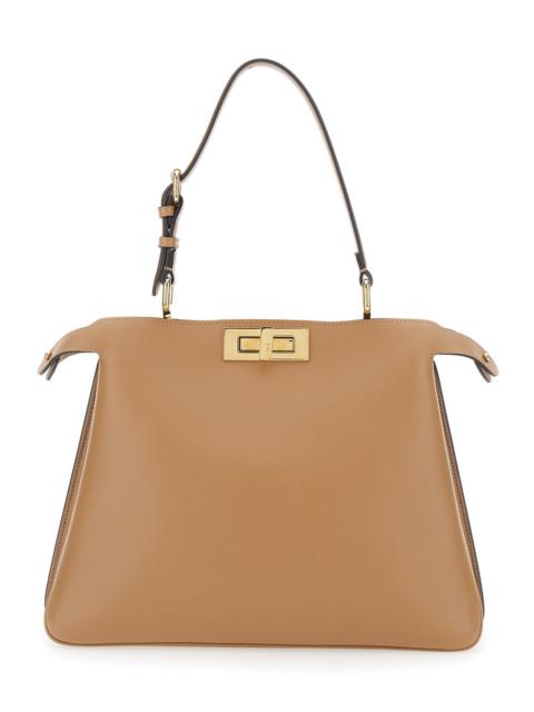 FENDI Fendi Women 'Peekaboo Soft' Beige Medium Handbag With One Adjustable And Removable Top Handle And Tu