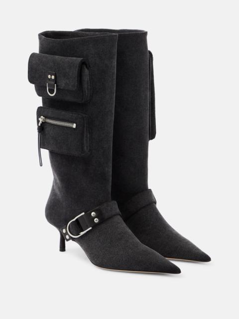 Blumarine Jeanne denim knee-high boots