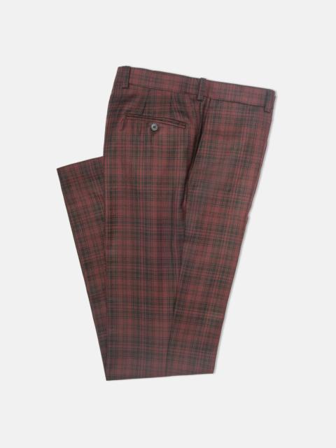 J. PRESS MADE-IN-CANADA RED & BLACK TARTAN WOOL TROUSER