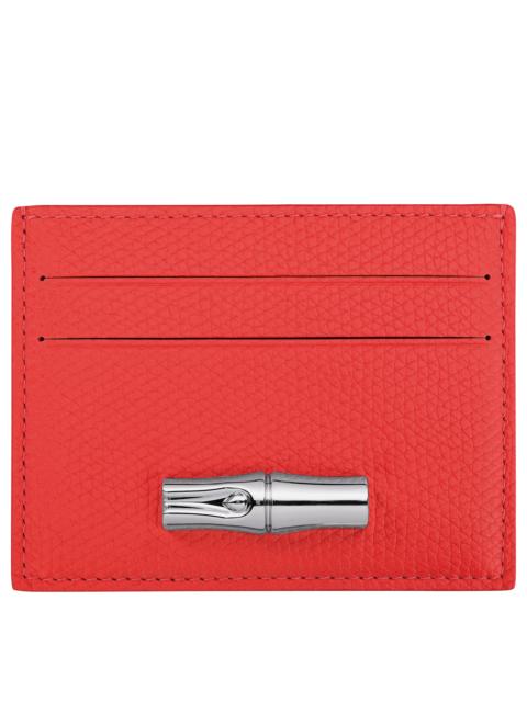 Longchamp Le Roseau Card holder Vermilion - Leather