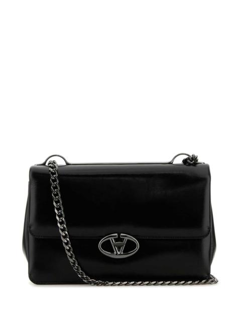 Valentino Valentino Garavani Women Black Leather Medium Vlogo Shoulder Bag