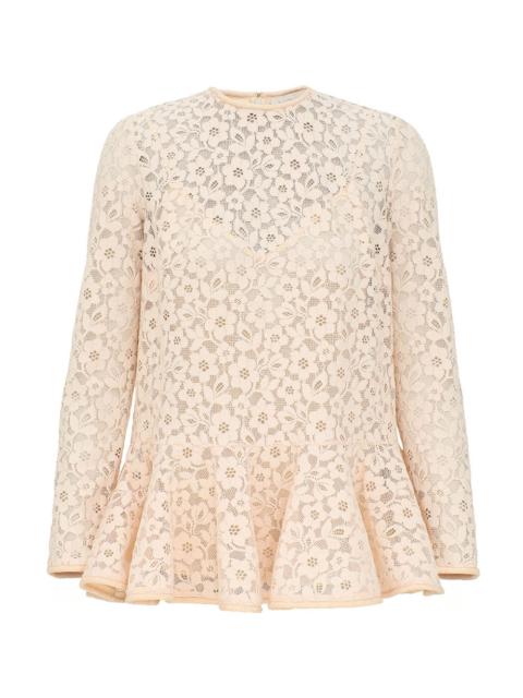 Zimmermann LACE PEPLUM BLOUSE