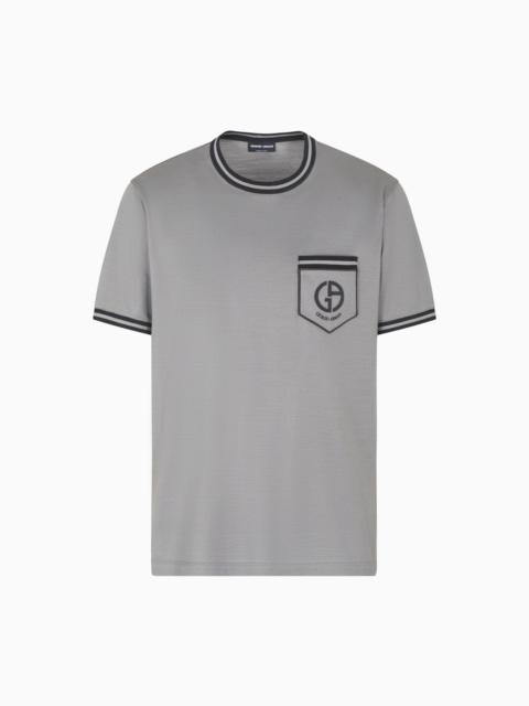 GIORGIO ARMANI T-SHIRT IN SILK PIQUÉ JERSEY
