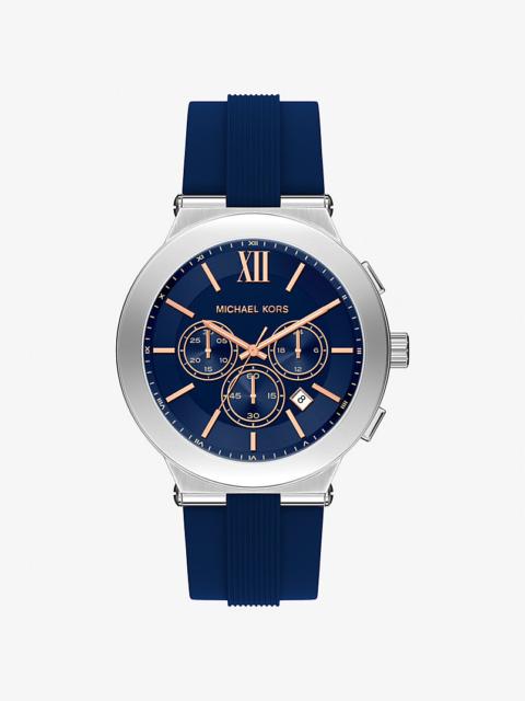 MICHAEL KORS Oversized Billie Silver-Tone and Silicone Watch