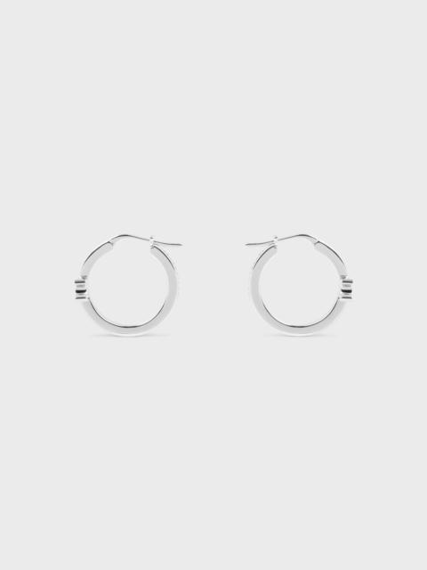 CELINE Triomphe Sparkle Hoops in Strass and Brass with Rhodium Finish