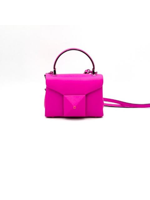 Valentino Valentino Garavani Hot Pink Lambskin One Stud Two-Way Bag Mini 1W0B0L13 (Built-in Chip)