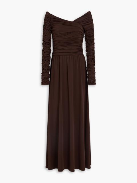 Altuzarra Charlotte off-the-shoulder ruched stretch-jersey maxi dress