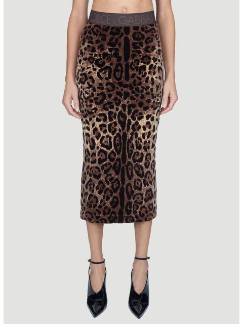 Dolce & Gabbana Dolce & Gabbana Women Leopard Print Midi Skirt