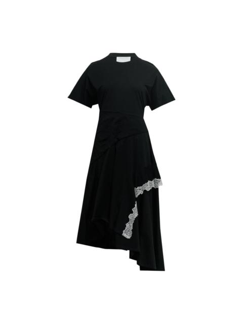 3.1 Phillip Lim Draped T-Shirt Dress With Lace Trim