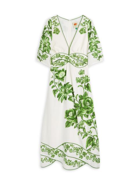 FARM RIO Farm Rio Floral-print Linen-blend Maxi Dress