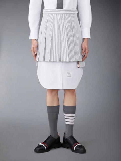 Thom Browne SEERSUCKER MINI PLEATED SKIRT