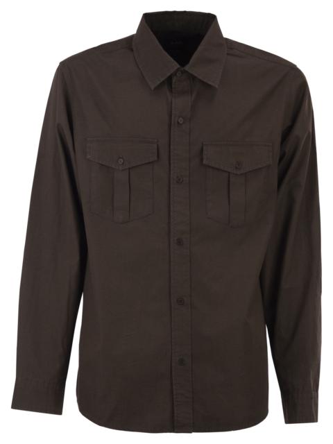 A.P.C. A.P.C. Men Cotton Utility Shirt With Patch Pockets