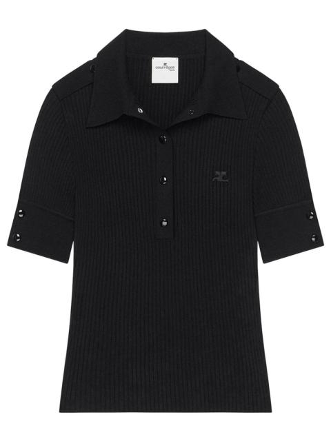 courrèges Courreges Women Classic Rib Knit Short Sleeved Polo