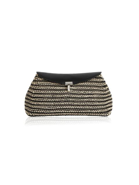 TOTEME Woven-Leather Clutch stripe