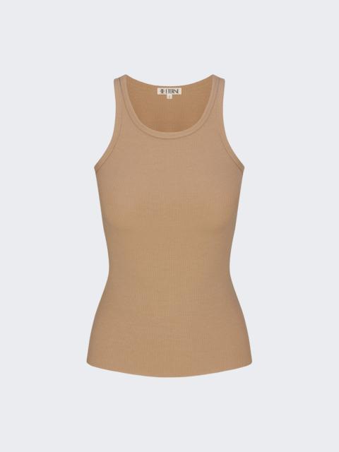 ÉTERNE High Neck Fitted Tank Taupe