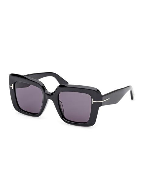 TOM FORD Tom Ford Esme Smoke Square Ladies Sunglasses FT1157-F 01A 52