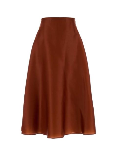 Other Designers Alberta Ferretti Women Brick Silk Skirt